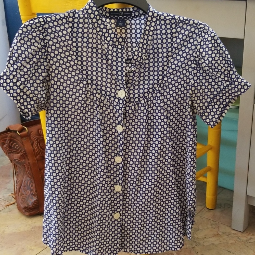 Gap Blue Dotted Shirt Size M Cotton